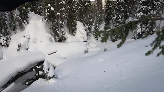 Snow bike creek drainage 2021(watch till end) A MUST SEE