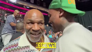 Mike Tyson Shows JERMALL Charlo How To Beat  Canelo and Gives Him Tyson Gloves EsNews Boxing