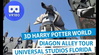 VR 3D Diagon Alley Full Tour  - Harry Potter World 2020 | Universal Studios Florida