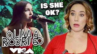 Vocal Coach SHOCKED at stage FALLING APART | Olivia Rodrigo 2023 VMA's