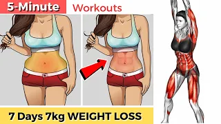 5 Minute Standing Workout ✔ Lose 2 Inches in 1 Week | 7 DAYS CHALLENGE (LOSE WEIGHT FAST)