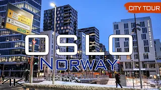 Winter Day in Oslo, Norway - City Tour & Drone, 4k