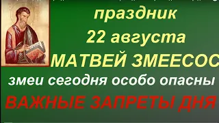 22 августа народный праздник Матвей Змеесос. Запреты дня. Что нужно сделать. Народные приметы .