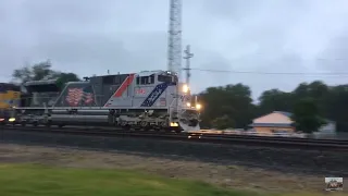 UP 1943 leads NS 066 through goshen Indiana with a awesome horn  show