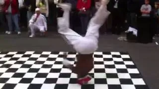 Break dancers on Bourbon Street