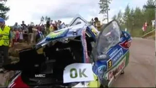 WRC Rally Finland 2010 - Mikko Hirvonen Crash