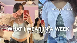 WHAT I WEAR IN A WEEK TO SCHOOL | cute outfit inspo, daily school vlog, student life