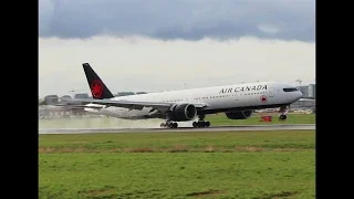 Air Canada 777-300 landing, YVR.