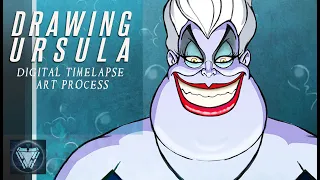 DRAWING URSULA | THE LITTLE MERMAID (HOW TO) | Digital art Process | Photoshop