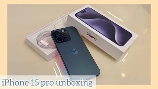 iPhone 15 pro unboxing (blue titanium🤖💙) 