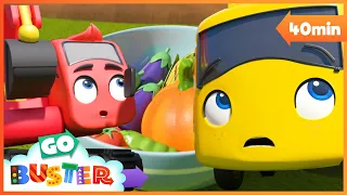 Buster & Friends Grow Vegetables! | Go Buster | Classic Vehicle, Truck and Car Cartoons for Kids
