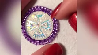 1 needle flat stitch and rhinestone banding