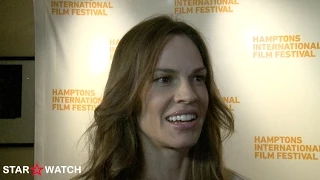 Hilary Swank red carpet interview at 2014 Hamptons International Film Festival