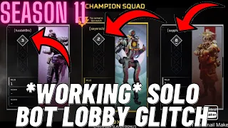 APEX LEGENDS| SOLO BOT LOBBY GLITCH TUTORIAL! SEASON 11! VERY EASY