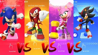 Sonic vs Knuckles vs Amy Rose vs Shadow | Tiles Hop Edm Rush