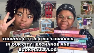 Touring Little Free Libraries In Our City | exchange + book haul vlog ft. my sister & a dust storm