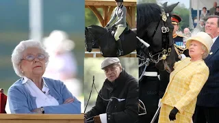 The Queen off-duty looks engrossed as she takes in the action at the Royal Windsor Horse Show