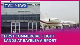 [Watch] First Commercial Flight Lands At Bayelsa Airport