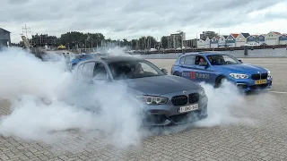 540hp BMW M135i doing CRAZY Burnouts till 5th gear!! + Accelerations, Rev Battle VS 660hp M140i!