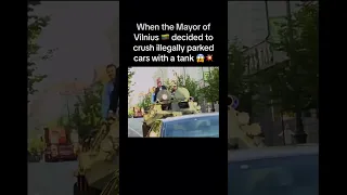 When the Mayor of Vilnius, Lithuania, crushed illegally parked cars 🚗 #countries #news #geography