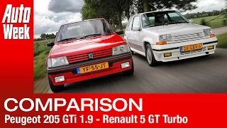 Peugeot 205 GTi 1.9 - Renault 5 GT Turbo English subtitled