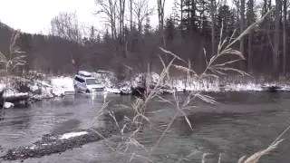 Pajero 4 Переезд реки Сухпай 2015 The crossing of the river