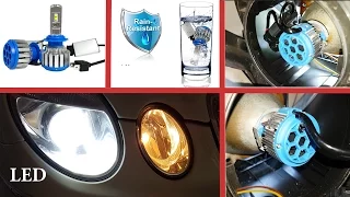 How to install LED bulbs H7 in dipped beam Mercedes W211, W219 / Installation LED H7 6000K Mercedes