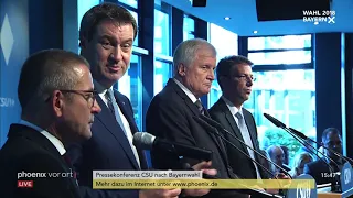 Pressekonferenz der CSU zum Ergebnis der Landtagswahl in Bayern am 15.10.18