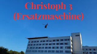 Christoph 3 geht zur Landung am Krankenhaus Merheim