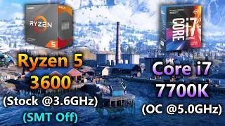 Ryzen 5 3600 Stock (SMT Off) vs Core i7 7700K OC | 1080p and 1440p PC Gaming Benchmark