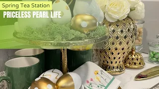 🌸COFFEE BAR I COFFEE BAR IDEA🌼 SPRING Station | How to Style a Small Space | Kitchen Decorating