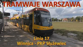 Tramwaje Warszawa. Linia 17 Winnica - PKP Służewiec./Warsaw Trams. The entire route on line 17.