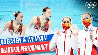 Team China's beautiful Artistic Swimming duet free routine! 🇨🇳