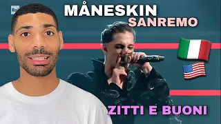American reacts to Måneskin Zitti e buoni live Sanremo | Eurovision winner 2021