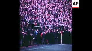 SYND 29-2-72 ARSENAL PLAY DERBY IN THE FA CUP FIFTH ROUND REPLAY AND A CRUSH OCCURS IN THE CROWD