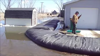 3ft tall AquaDams, Homeowner Flood Control, Cogswell, ND 2011