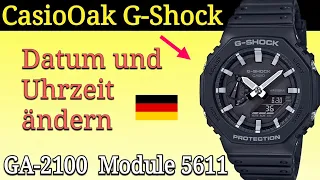 Casio G-Shock Uhr GA 2100 / GM 2100 Einstellen | Wie stelle ich Datum und Uhrzeit ein? (Deutsch)