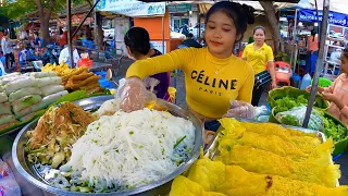 So Popular Cambodian Street Food Tour - Yellow Pancake, Fried Noodles, Spring Rolls & More