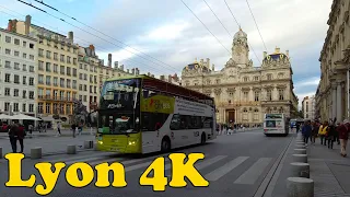 Lyon, France Walking tour [4K]. Presqu'ille and Vieux-Lyon.