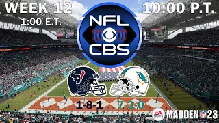 2022 NFL Season - Week 12 - Predictions: Texans at Dolphins - Madden 23