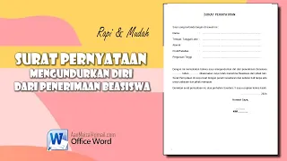 Surat Pernyataan Mengundurkan Diri dari Penerimaan Beasiswa