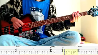 tourette's – Nirvana – Bass cover with tabs – 4k – Cat cameo