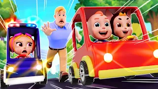 Wheels On The Bus Go Round and Round + Police Officer Songs | More Nursery Rhymes & Rosoo Kids Songs