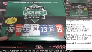 2019 Leaf Autograph Jersey Football 5 Box 1/2 Case Break eBay 3/5/2020