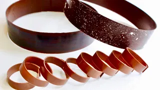 décoration en chocolat avec tempérage au mycryo et cerclage pour entremets