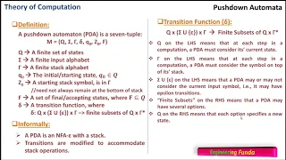 Pushdown Automata - PDA in Theory of computation