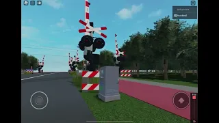 Dutch railroad crossing gameplay in Roblox (link below)