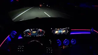 2020 Mercedes-Benz CLA 250 - fast driving on the German Autobahn at night | POV