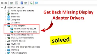 How to Get Back Missing Display Adapter Driver from Device Manager in Windows 11