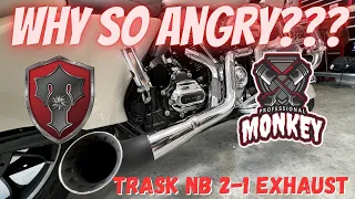 Trask NB 2-1 Harley Davidson Exhaust: Loud Custom Pipe For Harley Touring Bikes